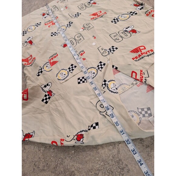 Peanuts Snoopy Motorsport Champion Shirt L 50th Anniversary Racing Button Up - Picture 2 of 13